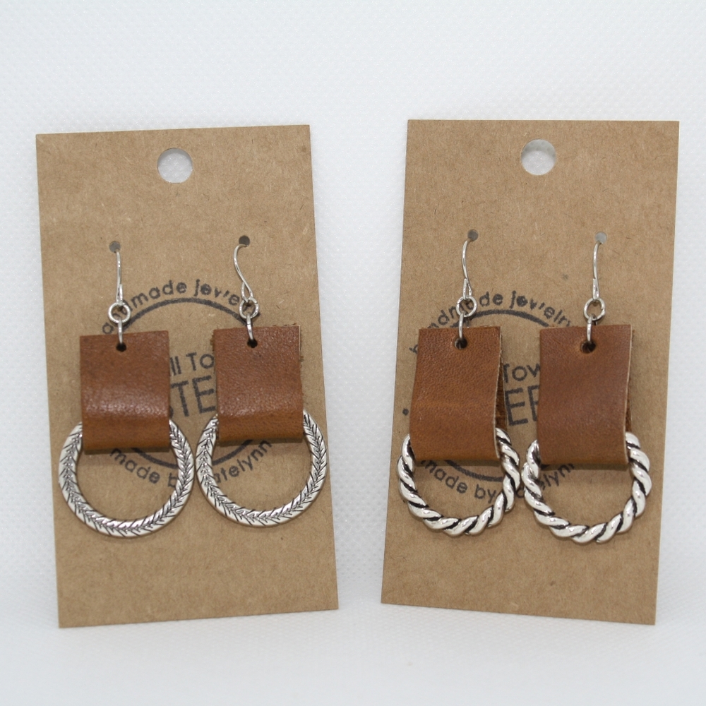 Handmade leather earrings